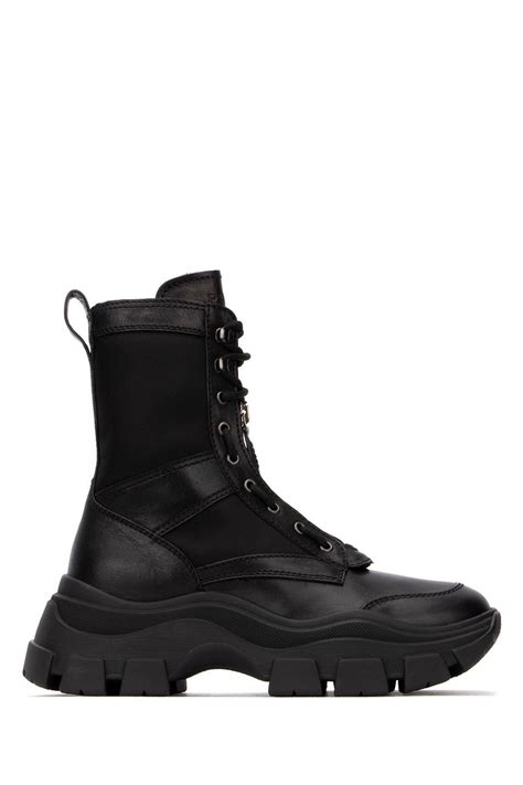 prada combat boot with pouch|Prada black chunky combat boots.